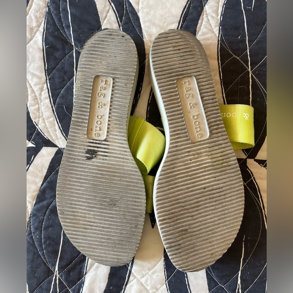 SOLD❤️ RAG & BONE Mila Neon Yellow Acid Green Slide Double Strap Sandal - Picture 12 of 12
